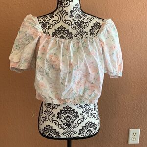 H & M Pastel floral crop top size M